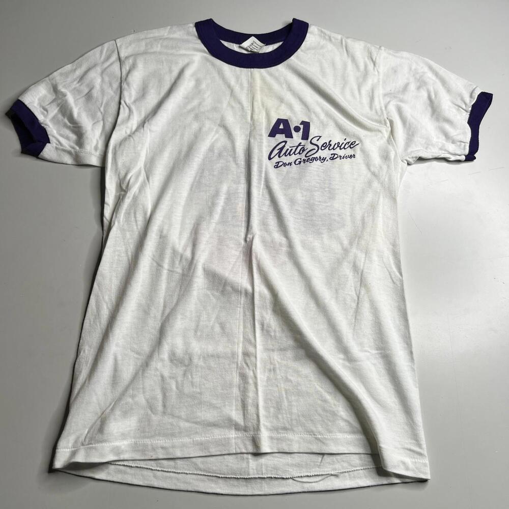 Vintage 80s Don Gregory Racing Team Ringer T-Shirt USA Made Medium 38-40 NASCAR‎